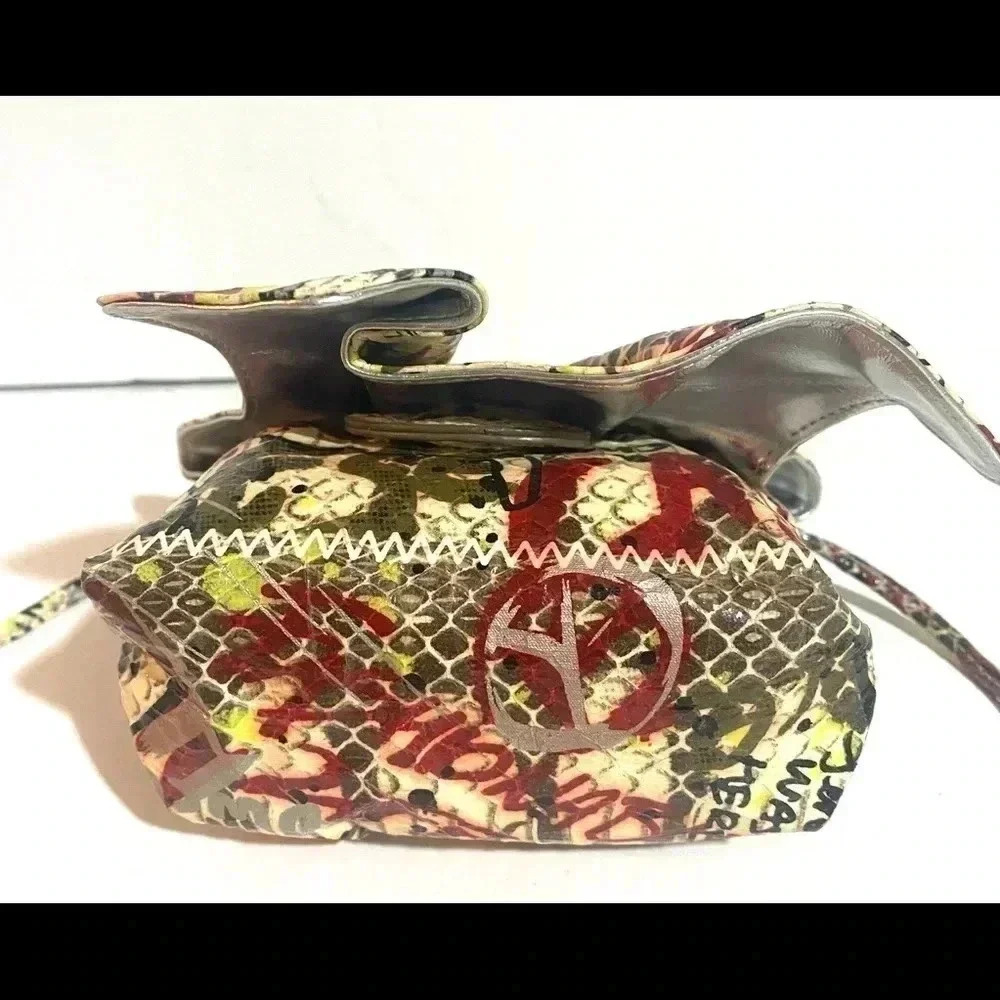 Carlos Falchi Small Graffiti Tatto Python Print C… - image 8